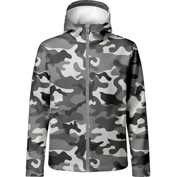 Panel se střihem 44 pánská softshell bunda maskáč bílý