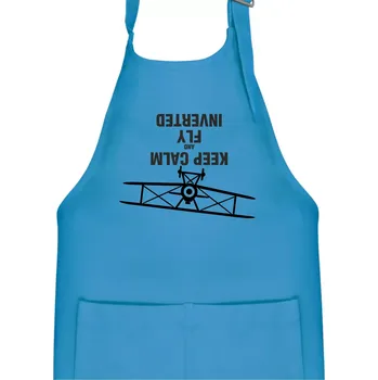 Kuchyňská zástěra Keep Calm and Fly Inverted - Dětská zástěra na vaření - Univerzální velikost ( Světlý tyrkys )