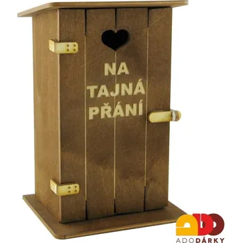 Pokladnička Pokladnička kadibudka "Na tajná přání" 11 x 10 x 18,5 cm