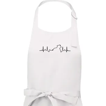 Kuchyňská zástěra Stafordšírsky bulteriér EKG - Dámská zástěra na vaření - Univerzální velikost ( Bílá )