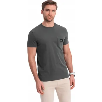 Pánské tričko Ležérní pánské tričko 100% bavlna grafitové V11 OM-TSCT-0109 XXL