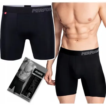 Boxerky ATLANTIC bambusové boxerky s dlouhými nohavicemi černé - XL