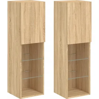 Televizní stolek TV stolek LED RGB, dub sonoma, 30,5x30x102 cm