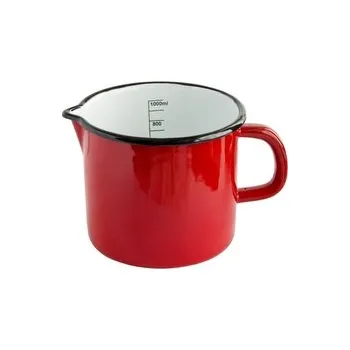 Hrnek smalt červený s výlevkou 12cm 1L