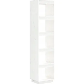 Knihovna Regál z Masivního Borovicového Dřeva, Bílý 40x35x167 cm