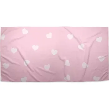 Osuška Sablio Ručník Růžová srdíčka - 70x140 cm