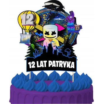 Obraz ZÁPICH DO DORTU Narozeninový Sto let FORTNITE HRA LAMA POSTAVY TOPPERY #6
