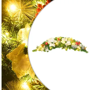 Vánoční dekorace Vánoční oblouk s LED světly zelený 90 cm PVC IM_320979