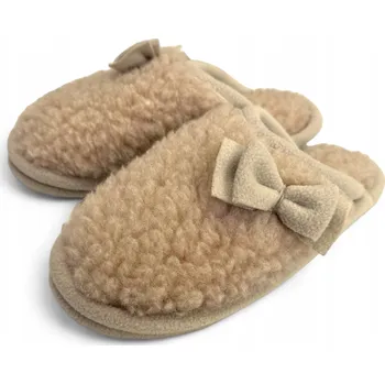 Dámská obuv BAMBOŠE Merino vlněné pantofle VEL 40 BÉŽOVÉ Pantofle + MAŠLE