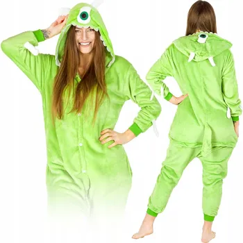 Dámské pyžamo Teplé pyžamo teplákovka jednodílné Mike kostým overal kigurumi zip l Kost