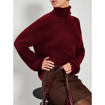 Dámská móda Sinsay - Melanžový rolák - burgundy - 231GT-53X - 231GT-53X-M