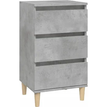Noční stolek Noční stolek se 3 zásuvkami, na bázi dřeva, betonu šedá, 40x35x70 cm