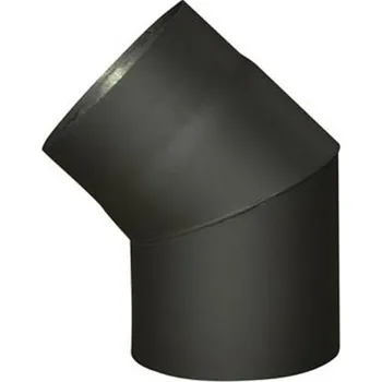 Kouřovod Koleno kouřové 160 mm/45°, silnostěnné 1,5 mm, černé MA654403