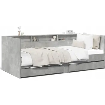 Postel Jednolůžková postel imitace dřeva GV1 90x190 šedá