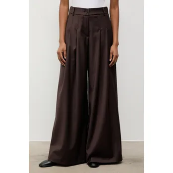 Dámské kalhoty Kalhoty Answear.LAB dámské, hnědá barva, široké, high waist t707.iak 88X, vel. L