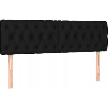 Čelo postele nastavitelné, černé, 160x7x78/88 cm, látka, modřínové dřevo