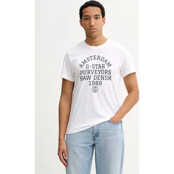 Pánské tričko Bavlněné tričko G-Star Purveyors gr D26856.C372 bílá 00X, vel. XL