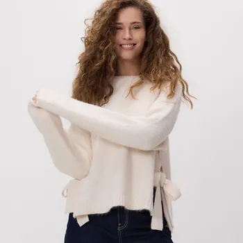 Dámský svetr Reserved - Svetr s mašlemi - tělová - 424HI-02X - 424HI-02X-XL