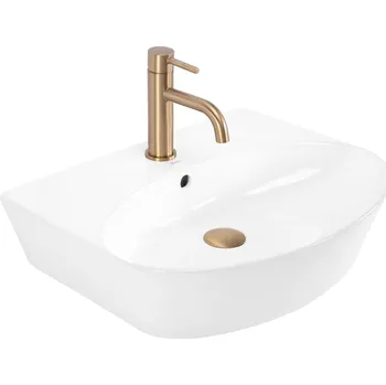 Umyvadlo na desku půlkruhové Rea Kim 52 515 cm bílé