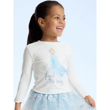 Dívčí tričko Reserved - Halenka s potiskem Frozen - krémová - 443FT-01X - 443FT-01X-80