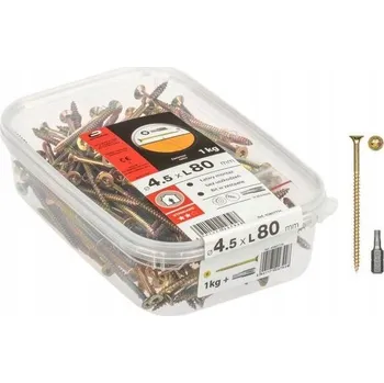 Vrut Vruty do dřeva 4,5 x 80 mm s drážkou Torx, balení 1 kg