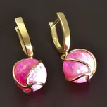 Goldpoint Zlaté visací náušnice růžové opály Váha: 4.05 g