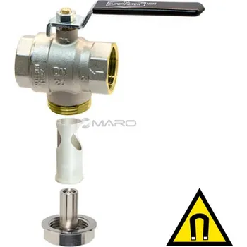 Vodovodní kohout Tecnovielle Kohout kulový Superfilter s filtrem a magnetem, s pákou, FF 1", PN 30, 540140M10