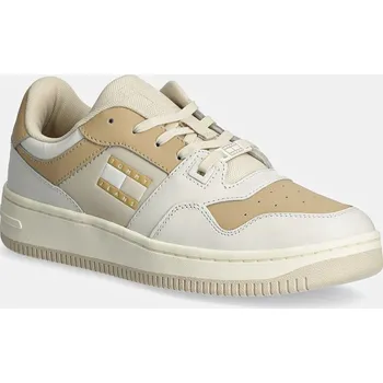 Pánské tenisky Sneakers boty Tommy Jeans TJW RETRO BASKET TONAL LOGO bílá barva, EN0EN02606 02X, EUR 40