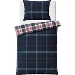 Bedtex Flanelové povlečení Káro Oxford modrá jednolůžko 140x200 + 70x90 cm