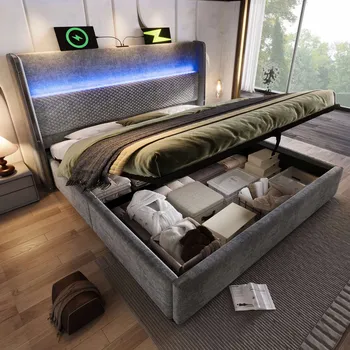 Postel Jednolůžková dřevěná postel Arhatreya 180x200 cm šedá