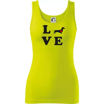 Dámské tričko Jezevčík - Love - Dámské tílko - XL ( Limetková )