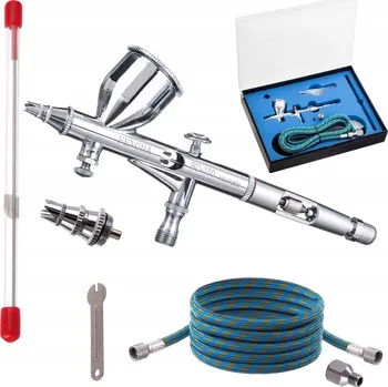 Stříkací pistole Modelářská airbrush pistole FENGDA Trysky 0,2+0,3 Hadice redukce BD-180K