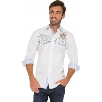 Pánská košile Camp David pánská košile casual s dlouhým rukávem regular střih bavlna velikost S