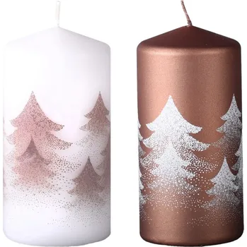 Svíčka Válec 60x120 mm potisk stromek mix 2025, svíčka