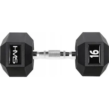 Potažené/pogumované činky s pevnou hmotností HMS 1x 16 kg