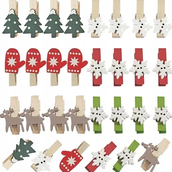 Vánoční dekorace Vánoční ozdobné kolíčky – klipsy, vánoční dekorace, sváteční ozdoby 60 ks