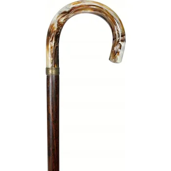 Vycházková hůl ohýbaná Hnědý Mramor - SVĚTLE HNĚDÝ