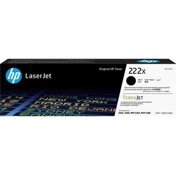 Počítačové příslušenství HP 222X (W2220X) černý Toner, originální, pro tiskárny HP LaserJet Pro 3201, 3202, 3203, 3204, 3288, 3303, 3200 stran, černý W2220X