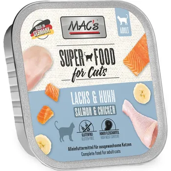Krmivo pro kočku 32x100g MAC's Cat vanička - losos a kuřecí