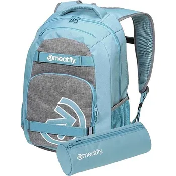 Školní batoh Meatfly Exile 24 l, Grey Heather/Aqua