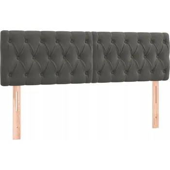 Postel Klasická čela postele sametová, nastavitelná, světle šedá 144x7x78/88 cm