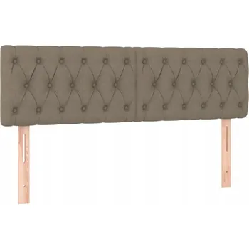 Čelo postele nastavitelné, látka taupe, 144x7x78/88 cm, 2 ks