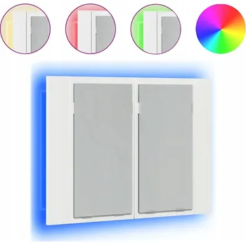 Koupelnový nábytek Koupelnová skříňka se zrcadlem a RGB LED osvětlením, bílá, 60x12x45 cm