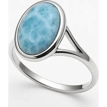 Prsten Stříbrný prsten larimar Modian - 56