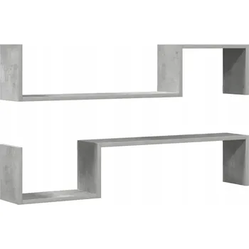 police Nástěnná police v šedé barvě betonu, 100 x 15 x 20 cm