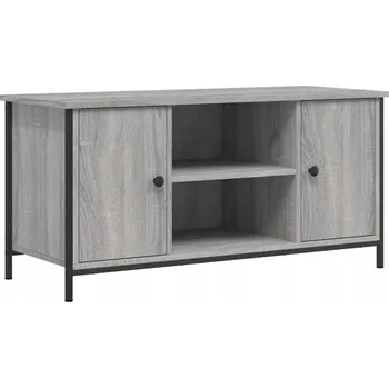 Televizní stolek TV stolek z materiálu na bázi dřeva, Šedý dub Sonoma, 100x40x50 cm