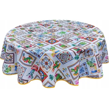 ubrus UBRUS ODPUZUJÍCÍ SKVRNY, ZAHRADNÍ, NA KULATÝ DEKORATIVNÍ STŮL, PRŮMĚR 160 cm, RŮZNÉ VZORY