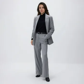 Dámské kalhoty Reserved - Kalhoty s páskem - tmavě šedá - 661GA-90M - 661GA-90M-XL