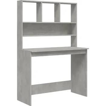 Psací stůl Psací stůl s policemi, dřevotříska, šedá Betonu, 102x45x148 cm