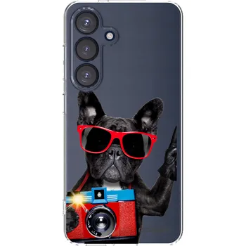 Pouzdro na mobilní telefon Picasee silikonový průhledný obal pro Samsung Galaxy S25 5G - Francouzský Buldoček